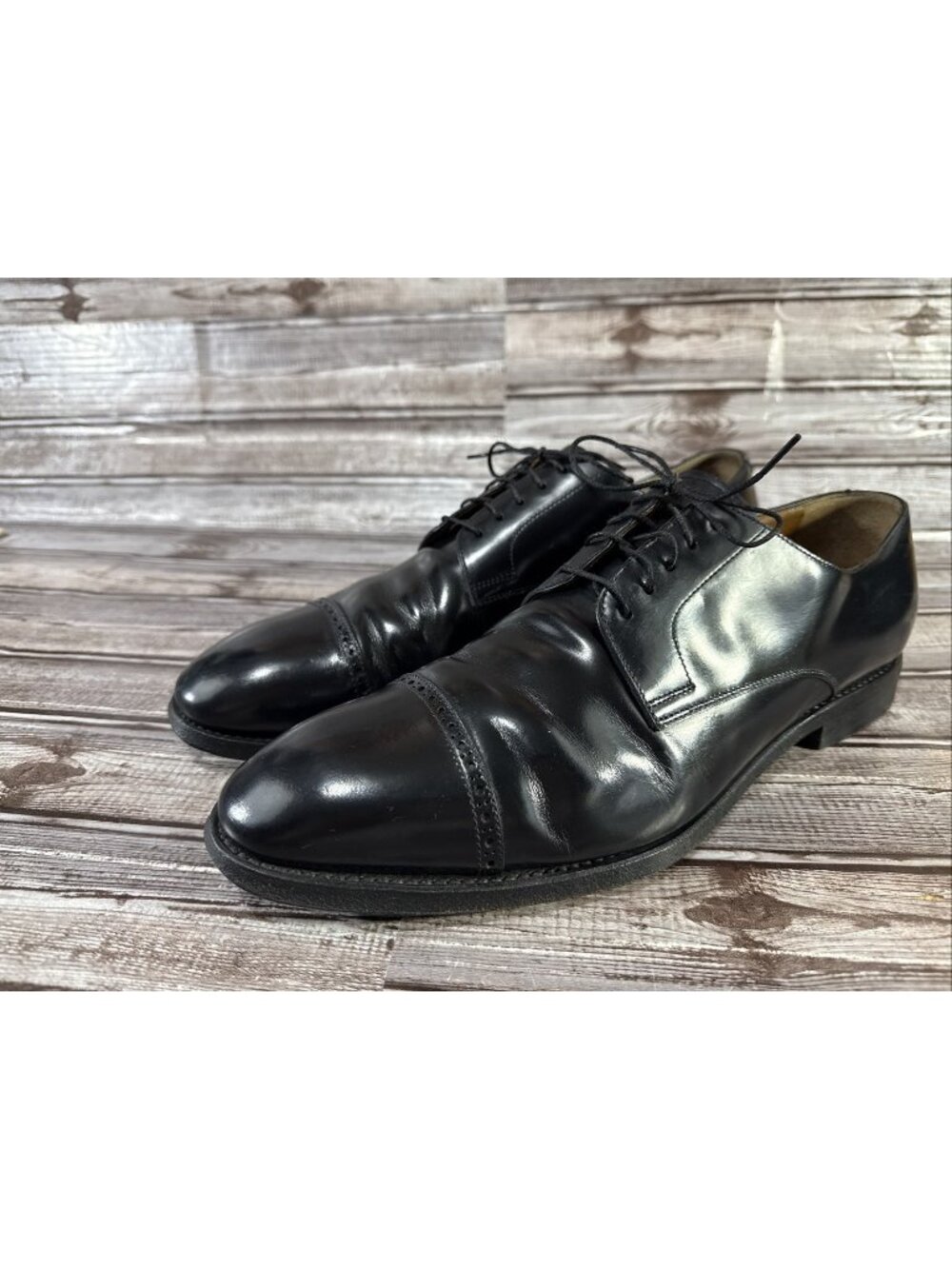Brooks Brothers Golden Fleece Cap Toe Dress Shoes Sz 11.5 D Black Made in Italy